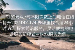 “100元4小时不限次数上门电话在线打开2024DD1124.去哪里找合适24小时.cc”探索前沿服务，灵活便捷的电话服务新模式—以XX服务为例