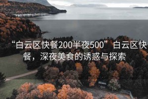 “白云区快餐200半夜500”白云区快餐，深夜美食的诱惑与探索