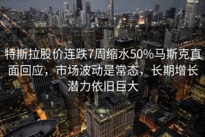 特斯拉股价连跌7周缩水50%马斯克直面回应，市场波动是常态，长期增长潜力依旧巨大