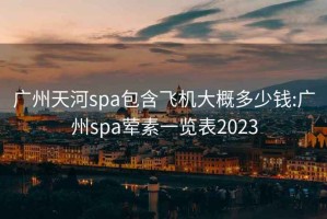 广州天河spa包含飞机大概多少钱:广州spa荤素一览表2023