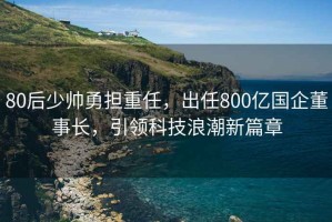 80后少帅勇担重任，出任800亿国企董事长，引领科技浪潮新篇章