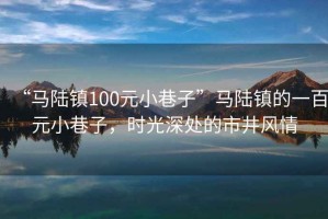 “马陆镇100元小巷子”马陆镇的一百元小巷子，时光深处的市井风情