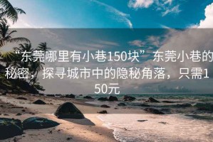 “东莞哪里有小巷150块”东莞小巷的秘密，探寻城市中的隐秘角落，只需150元