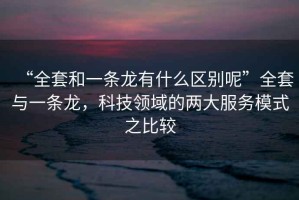 “全套和一条龙有什么区别呢”全套与一条龙，科技领域的两大服务模式之比较