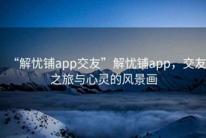 “解忧铺app交友”解忧铺app，交友之旅与心灵的风景画