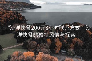 “沙洋快餐200元3小时联系方式”沙洋快餐的独特风情与探索