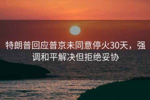 特朗普回应普京未同意停火30天，强调和平解决但拒绝妥协