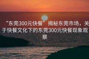 “东莞300元快餐”揭秘东莞市场，关于快餐文化下的东莞300元快餐现象观察