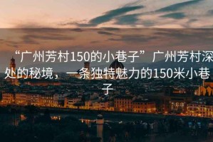 “广州芳村150的小巷子”广州芳村深处的秘境，一条独特魅力的150米小巷子