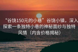 “谷饶150元的小巷”谷饶小镇，深入探索一条独特小巷的神秘面纱与独特风情（内含价格揭秘）