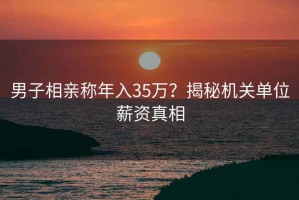 男子相亲称年入35万？揭秘机关单位薪资真相