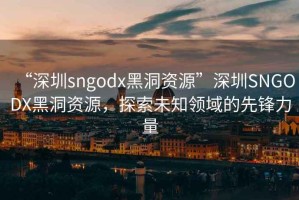 “深圳sngodx黑洞资源”深圳SNGODX黑洞资源，探索未知领域的先锋力量