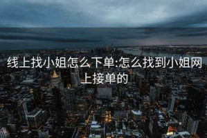 线上找小姐怎么下单:怎么找到小姐网上接单的