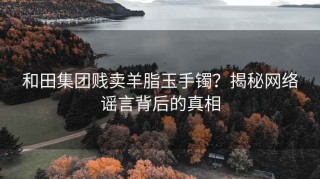 和田集团贱卖羊脂玉手镯？揭秘网络谣言背后的真相