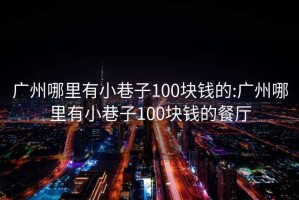 广州哪里有小巷子100块钱的:广州哪里有小巷子100块钱的餐厅