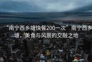 “南宁西乡塘快餐200一次”南宁西乡塘，美食与风景的交融之地