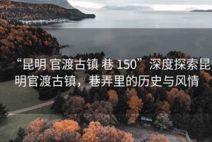 “昆明 官渡古镇 巷 150”深度探索昆明官渡古镇，巷弄里的历史与风情