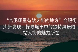 “合肥哪里有站大街的地方”合肥街头新发现，探寻城市中的独特风景线—站大街的魅力所在