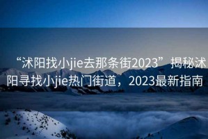 “沭阳找小jie去那条街2023”揭秘沭阳寻找小jie热门街道，2023最新指南