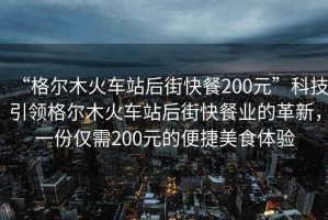 “格尔木火车站后街快餐200元”科技引领格尔木火车站后街快餐业的革新，一份仅需200元的便捷美食体验