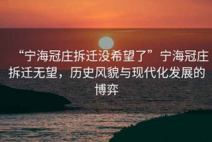 “宁海冠庄拆迁没希望了”宁海冠庄拆迁无望，历史风貌与现代化发展的博弈