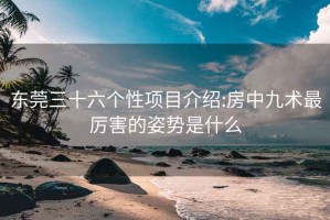 东莞三十六个性项目介绍:房中九术最厉害的姿势是什么