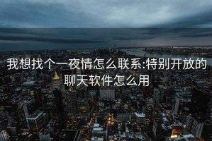 我想找个一夜情怎么联系:特别开放的聊天软件怎么用