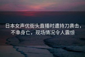 日本女声优街头直播时遭持刀袭击，不幸身亡，现场情况令人震惊