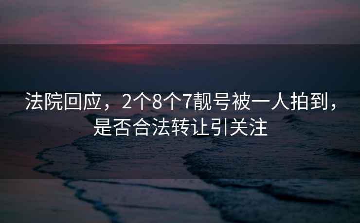 法院回应，2个8个7靓号被一人拍到，是否合法转让引关注