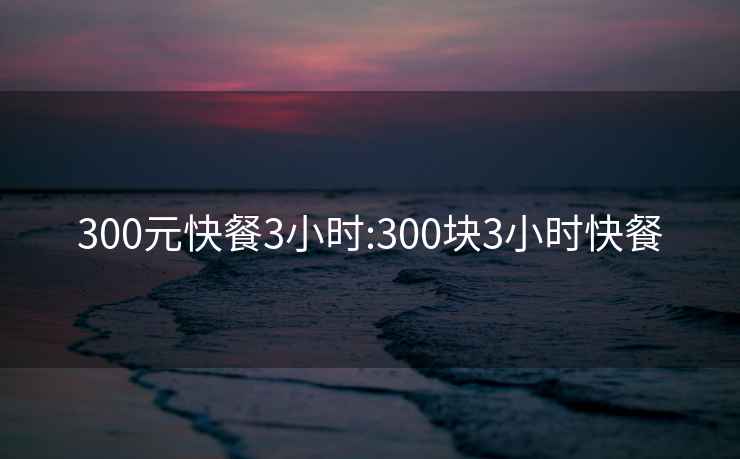 300元快餐3小时:300块3小时快餐