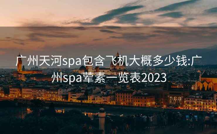 广州天河spa包含飞机大概多少钱:广州spa荤素一览表2023