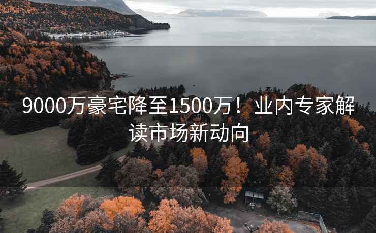 9000万豪宅降至1500万！业内专家解读市场新动向