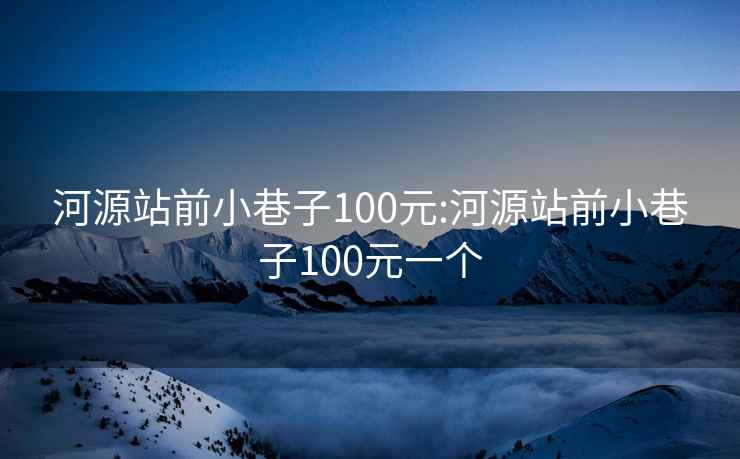 河源站前小巷子100元:河源站前小巷子100元一个