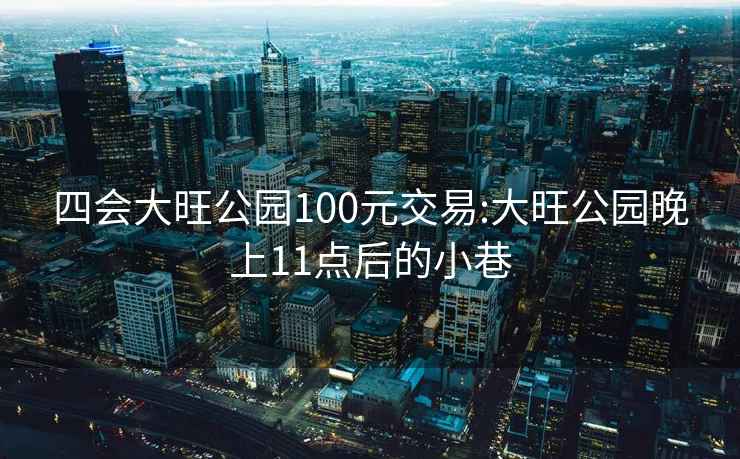 四会大旺公园100元交易:大旺公园晚上11点后的小巷