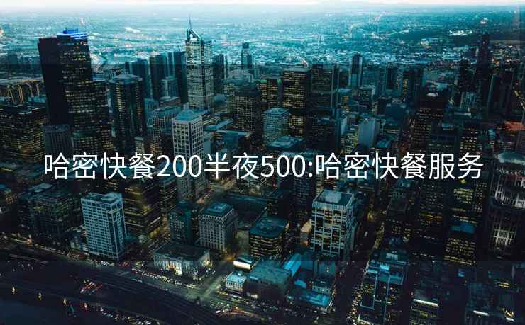 哈密快餐200半夜500:哈密快餐服务