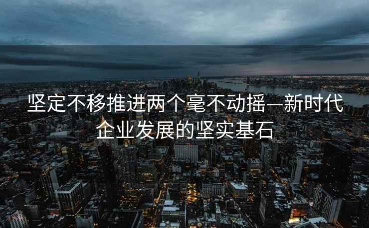 坚定不移推进两个毫不动摇—新时代企业发展的坚实基石