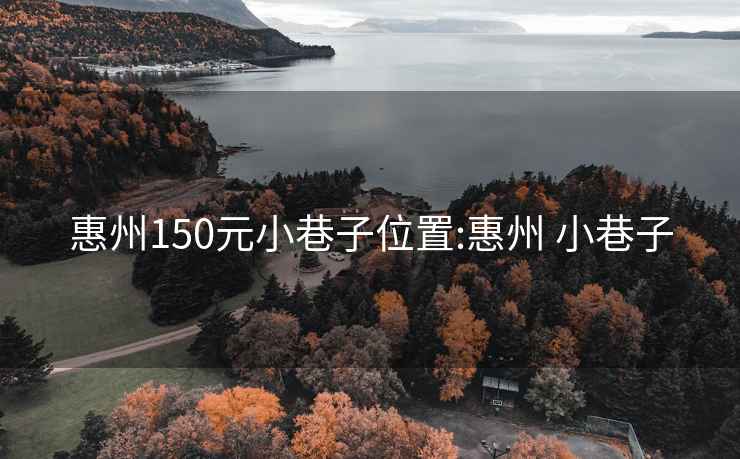 惠州150元小巷子位置:惠州 小巷子