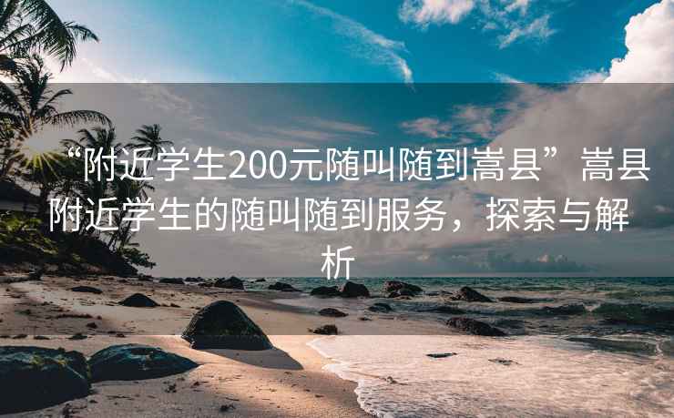 “附近学生200元随叫随到嵩县”嵩县附近学生的随叫随到服务，探索与解析