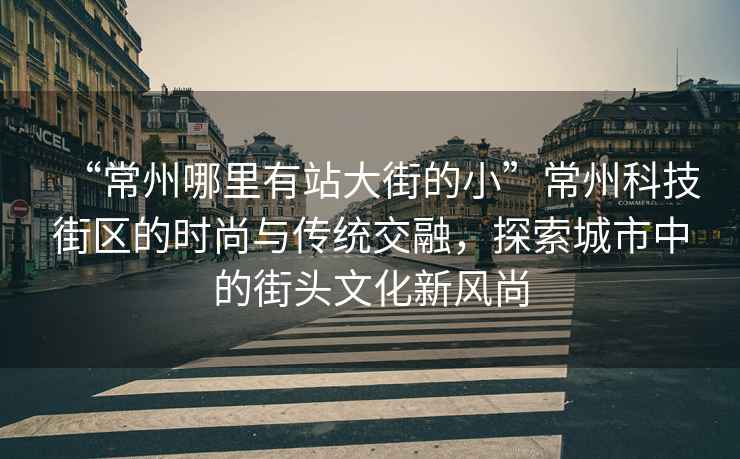 “常州哪里有站大街的小”常州科技街区的时尚与传统交融，探索城市中的街头文化新风尚