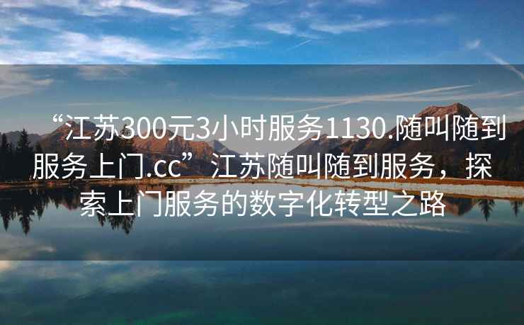 “江苏300元3小时服务1130.随叫随到服务上门.cc”江苏随叫随到服务，探索上门服务的数字化转型之路